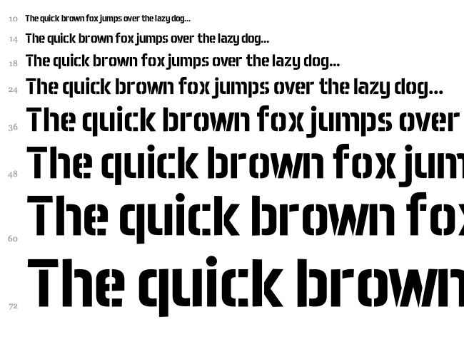 Aero Matics Stencil font waterfall